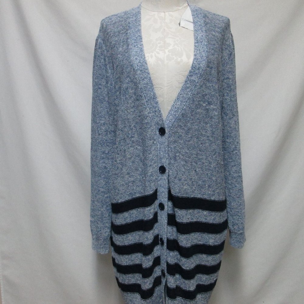 Nordstrom Collection Cardigan Boyfriend sweater Linen Cotton Size Sz X Large XL
